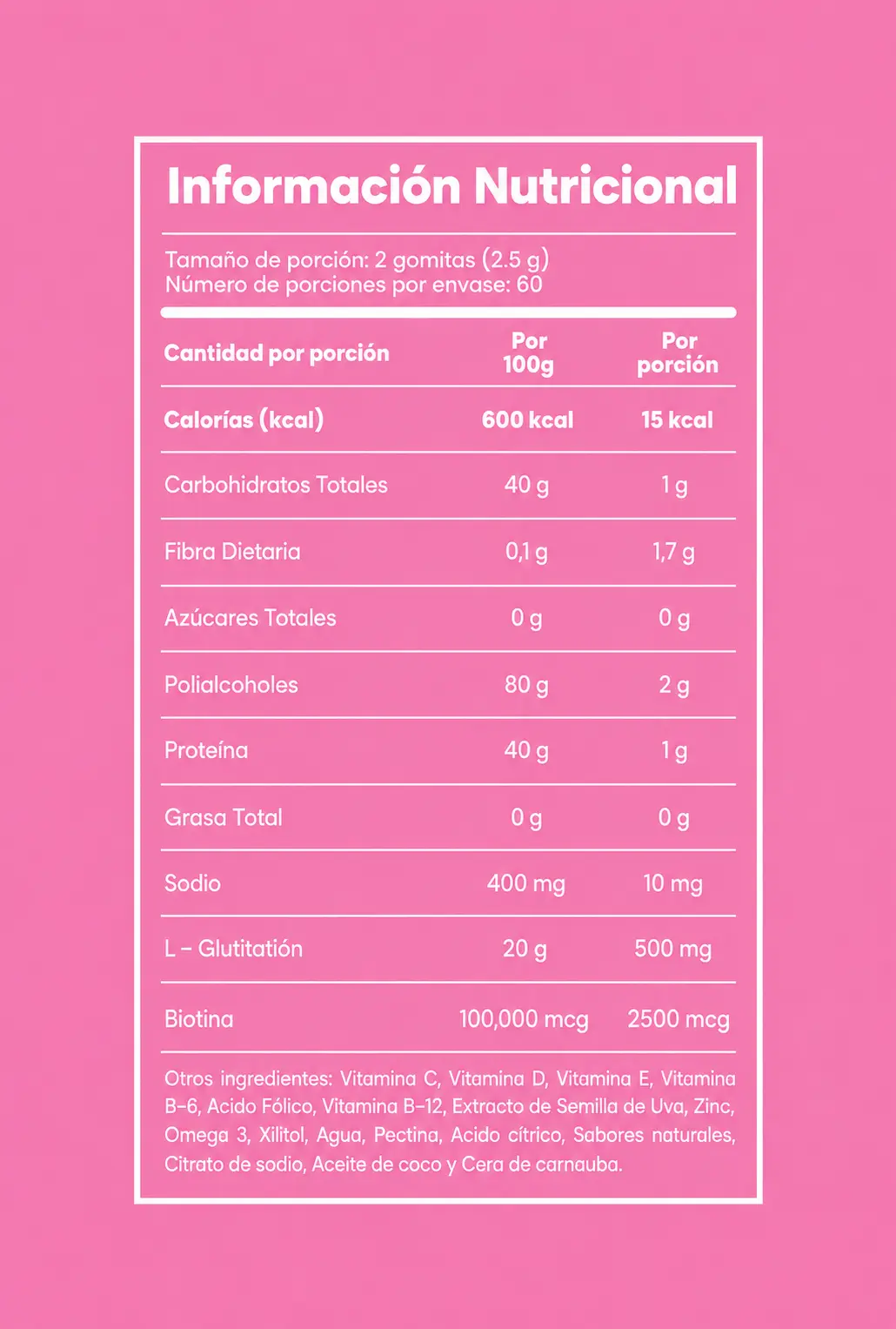Trio de Gomitas con L-Glutatión, Biotina, Colágeno y Multivitamínico - Imagen 4